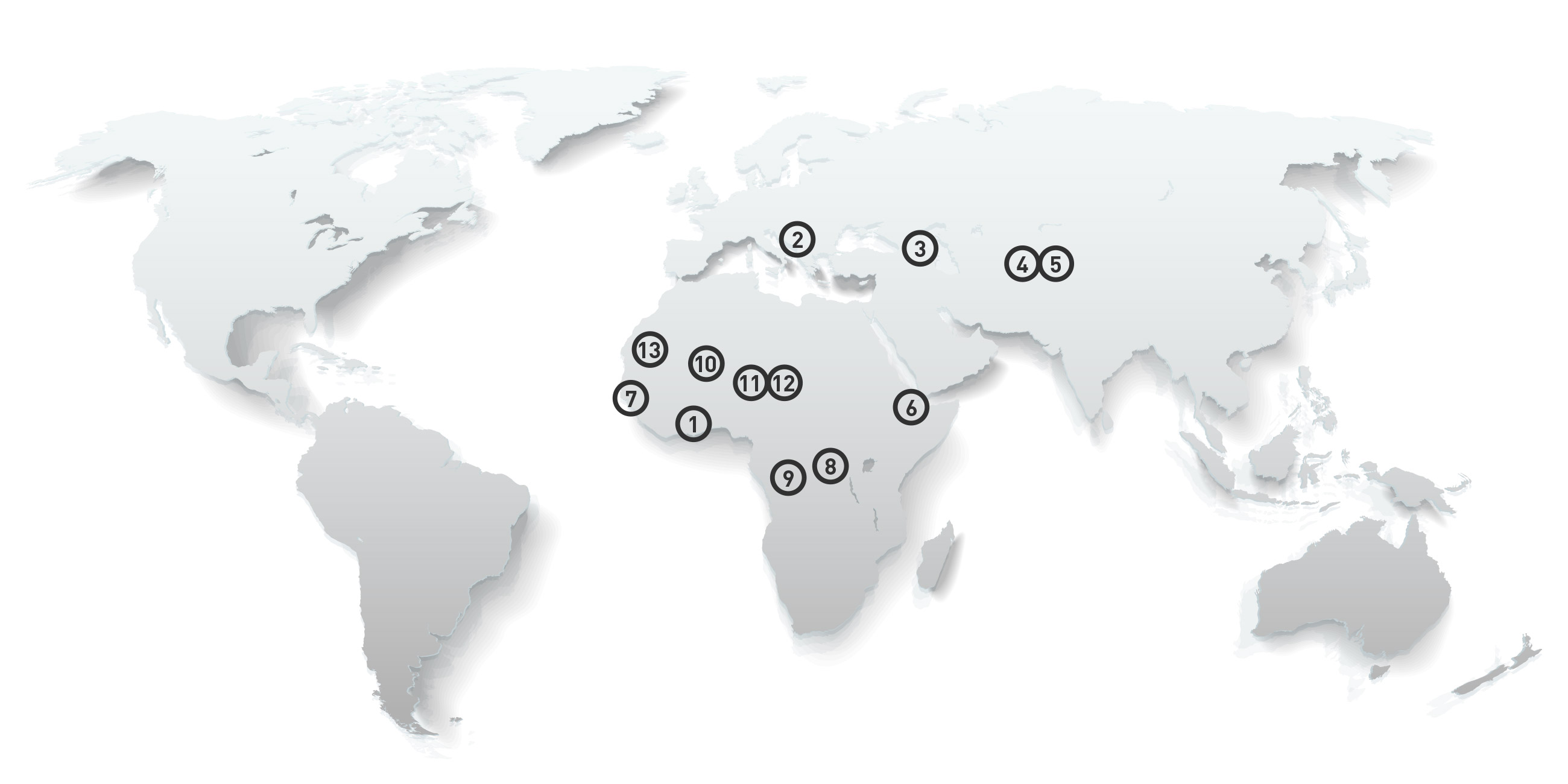 Carte des missions GEODE dans le monde